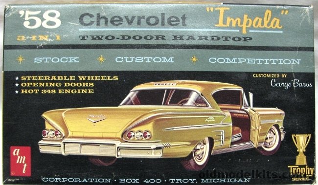 AMT 1/25 1958 Chevrolet Impala 2 Door Coupe - Stock / Custom / Drag, 2758-200 plastic model kit